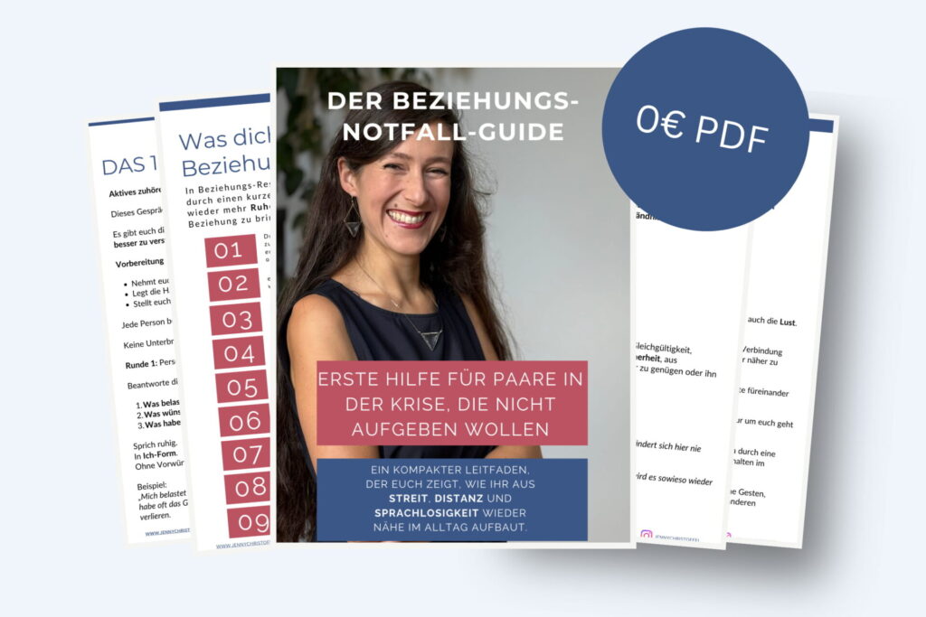 Beziehungs-Notfall-Guide – kostenloses Workbook für Paare in der Krise mit Impulsen zu Streit, Distanz und Kommunikation.
