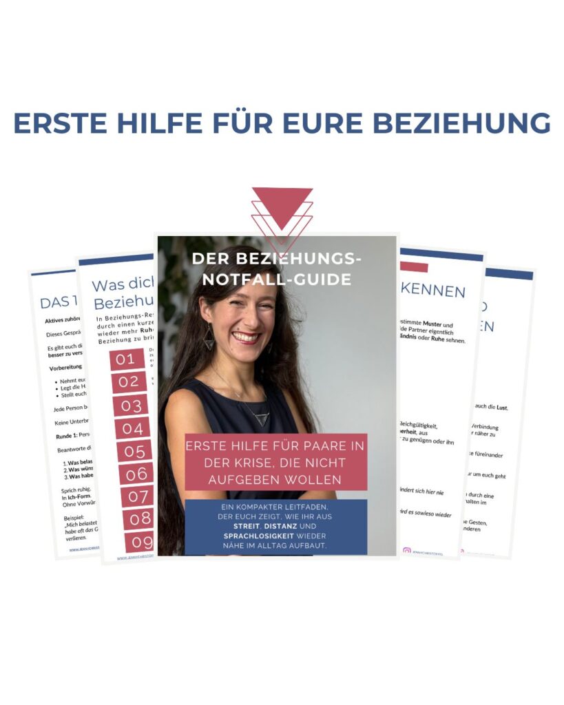 Beziehungs-Notfall-Guide – kostenloses Workbook für Paare in der Krise mit Impulsen zu Streit, Distanz und Kommunikation.