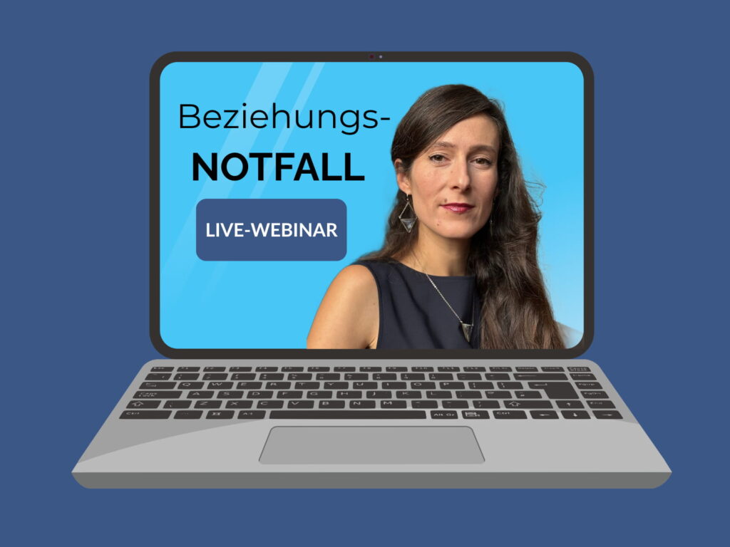 Mockup zum Beziehungs-Notfall-Live-Webinar über Konflikte, Trennung und Beziehung retten